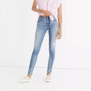 Madewell 9" High-Rise Skinny Jeans: Destructed-Hem